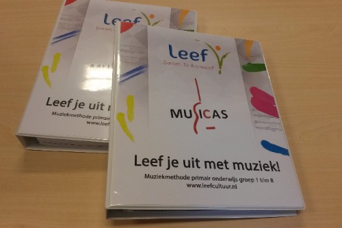 Logo Leef. Samen, Fit & Creatief. Logo Musicas. Leef je uit met muziek! 