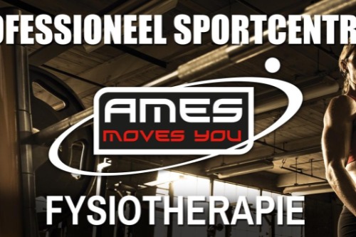 Logo Ames moves you. Sportcentrum en Fysiotherapie. 