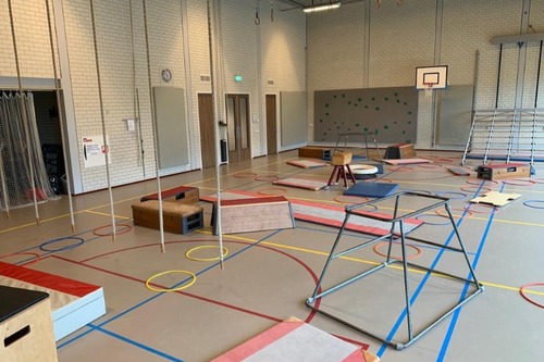 Apenkooi tijdens de woensdagmiddag activiteit in gymzaal de Vlieger